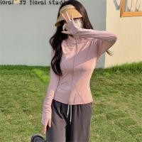 ราคา Summer Ice Silk Sun Protection Clothing Long Sleeve Stand Collar UV Protection Clothing Outdoor Driving Sunshade Slimming Top (24341079575)