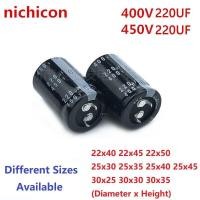 ราคา 2Pcs Lot Nichicon 220uF 400V 220uF 450V 400v220uf 450V220UF 22X40 45 50 25X30 35 40 45 30x25 30 35 Snap in Capacitor (19701320993)