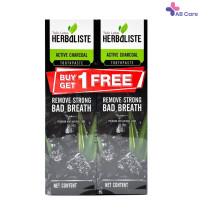 ราคา 1 แถม 1 ดอกบัวคู่ Twin Lotus HERBALISTE Active Charcoal ทวินโลตัส ยาสีฟัน แอคทีฟ ชาร์โคล 100 กรัม 150 กรัม AIM (21640753539)