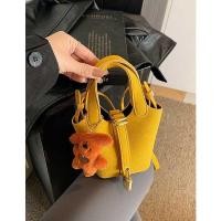 ราคา กระเป๋าสะพายข้างทรงถังน้ำแบบมินิสำหรับผู้หญิง กระเป๋าสะพายข้างแบบหนังสัมผัสด้านน้ำตาลสีลูกกวาด ทรงถังน้ำ กระเป๋าสะพายข้างแบบลำลอง (24449125302)