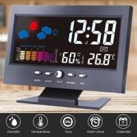 ราคา AGBBG นาฬิกาปลุกดิจิตอลหน้าจอสี LCD นาฬิกาปลุกแบ็คไลท์สถานีพยากรณ์อากาศ (24144806890)