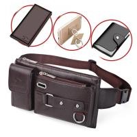 ราคา กระเป๋าคาดเอวหนังแท้สำหรับผู้ชาย ความจุขนาดใหญ่ กระเป๋าสะพายข้างแบบสะพายข้างได้ 2 ด้าน กระเป๋าใส่ของกลางแจ้งแบบนิ่ม ปิดด้วยซิป (22273227001)