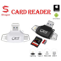 ราคา การ์ดรีดเดอร์ idragon 4 in 1 OTG Card Reader USB 2 0 TF SD Card Slot for Lighting Type c Micro USB (22981684097)