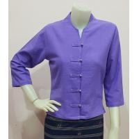 ราคา เสื้อผูุ้หญิง เสื้อพื้นเมือง เสื้อผ้าฝ้าย เสื้อผูุ้หญิงผ้าฝ้ายแฟชั่น เสื้อพื้นเมืองราคาถูก เสื้อพื้นเมืองสีม่วง (3988998881)
