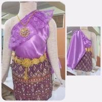 ราคา ชุดไทยเด็ก ปาดไหล่ตัวจิ๋วและกระโปรงลายไทย ราคาถูก (11769304470)