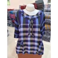 ราคา เสื้อผ้าขาวม้าหมักโคลน คอกลมแต่งระบาย แขนสั้น อกกว้างสุด 46 นิ้ว (22451833166)