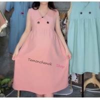 ราคา เดรสสไตล์มินิมอลผูกหลัง เดรสคลุมท้อง ไม่ท้องก็ใส่ได้น่ารักมากๆ (24634187275)