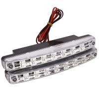 ราคา Newest 2pcs High Quality Super White 8 LED Daytime Running Lights 12V DC Headlight Universal parking Lamp 12V (19843059028)