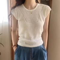 ราคา INS เสื้อยืดไหมพรม เสื้อวินเทจ คอกลม แขนสั้น ทรง เข้ารูป แฟชั่น เนื้อผ้า บาง 5211 (22192329100)