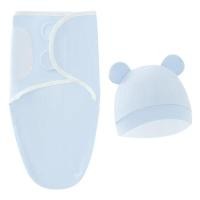 ราคา ผ้าห่มเด็กทารกแรกเกิดชุดหมวกยีราฟสีฟ้าพิมพ์ถุงนอนปรับผ้าฝ้าย Swaddle Wraps สําหรับทารก All Seasons 0 6 เดือน (24541712904)