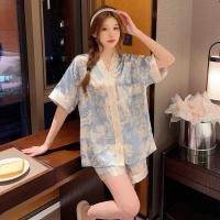 ราคา ชุดนอนแขนสั้นขายาวผ้าซาติน ชุดนอนผ้าซาติน ลายใหม่ ชุดนอนผู้ใหญ่แขนสั้นขาสั้น แขนสั้นขาสั้น ผ้านิ่มมาก กระดุมหน้าคอปก Swoan130 (21651683490)