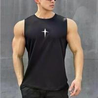 ราคา เสื้อกล้ามผู้ชายระบายอากาศได้ดีเสื้อกล้ามแขนกุดสำหรับเล่นกีฬากลางแจ้งเสื้อยืดใส่ออกกำลังกายวิ่งฟิตเนสเสื้อกล้ามคอกลมแห้งเร็ว (23751759337)