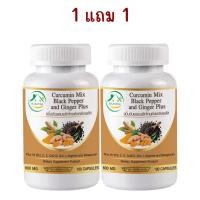ราคา 1แถม1 ขมิ้นชันผสมพริกไทย และ ขิง พลัส ตรา บ้านยิ้ม Curcumin Mix Black Pepper Ginger Plus 600 มก 100 เม็ด (23716528834)