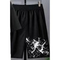 ราคา 2025 ผู้ชายกีฬาเสื้อยืดและกางเกงขาสั้นชุดแห้งเร็วระบายอากาศฟิตเนสยิมวิ่ง บาสเกตบอล แบดมินตันการฝึกอบรม การทําตัวให้ผอม ฟิตเนสเสื้อผ้าสีดําและสีขาวสีเทา (23389874196)