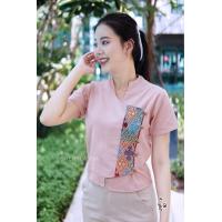 ราคา เสื้อผ้าฝ้ายพื้นเมืองเนื้อนุ่มคอปีนเว้าแต่งผ้าทอลาย (22280397231)