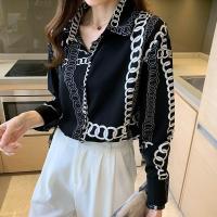 ราคา เสื้อเชิ้ตผู้หญิง ลายโซ่ แฟชั่นเกาหลี มีขนาดสาวอวบ (21382929296)