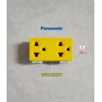 ราคา Panasonic เต้ารับคู่มีกราวด์ สีเหลือง สีแดง สีดำ พานาโซนิค WEG15929Y WEG15929R WEG15929H ปลั๊กกราวด์คู่ Full Color Wide Series (765184481)