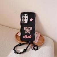 ราคา 5สี เคสนิ่มสำหรับ Samsung Galaxy S25Ultra เคสใส่โทรศัพท์ซิลิโคนนิ่มลายผีเสื้อ3D S24Ultra พร้อม S23FE สายคล้องมือ S24FE S22Ultra S21FE Y2K สีชมพูดำ (24389988918)