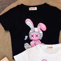 ราคา เสื้อครอปแขนสั้น เสื้อยืด สกรีน rapbit ผ้าเรย่อน พร้อมส่ง (21802468760)