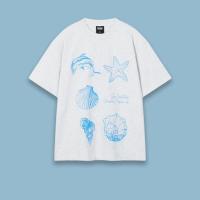 ราคา จัดส่งตลอด 24 ชั่วโมง เสื้อยืด Oversize เสื้อยืดลายปลาดาว โลมา หอยแฟชั่นแนวอาร์ต ลุคสายทะเลเกาหลี ผ้าคอตตอน 100 (24539420831)