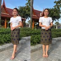 ราคา กระโปรงผ้าถุงเย็บสำเร็จลายไทย (23364400630)