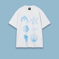 ราคา จัดส่งตลอด 24 ชั่วโมง เสื้อยืด Oversize เสื้อยืดลายปลาดาว โลมา หอยแฟชั่นแนวอาร์ต ลุคสายทะเลเกาหลี ผ้าคอตตอน 100 (24539420832)