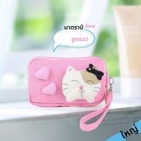 ราคา กระเป๋าใส่เหรียญผ้าใบฝ้ายแท้ลายแมวการ์ตูน กระเป๋าใส่โทรศัพท์มือถือผู้หญิงหลายชั้น กระเป๋าใส่เหรียญซิป กระเป๋าใส่เหรียญลายการ์ตูนน่ารัก (22333487198)