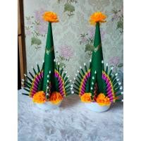 ราคา บายศรีปากชามผ้าแบบถ้วย บายศรีสำเร็จรูป คู่ละ 200 บาท (14620961397)