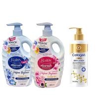 ราคา ครีมอาบน้ำ ครีมอาบน้ำตัวหอม 1000ml body wash ติดทนนาน อ่อนโยน ลดการ สะสมของแบคทีเรี FJ โลชั่นคอลลาเจนทองคำ ผิวกายชุ่มชิน 300ml คริม (24527554090)