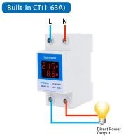 ราคา AC 50 500V Multimeter Voltage Meter DIN Rail Volt Amp Gauge Meter 63A 100A 220V Single Phase Voltage Current Meter (19675316381)
