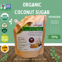 ราคา น้ำตาลดอกมะพร้าว ออร์แกนิค น้ำตาลมะพร้าว ชนิดผง น้ำตาลค่า GIต่ำ Organic coconut sugar powder 450g cocugar (15904361816)