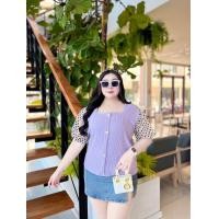 ราคา เสื้อคอเหลี่ยมสาวอวบอ้วนอก52แขนตาข่าย (23699751275)