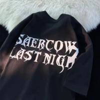 ราคา NEW เสื้อยืดลายปีกไม้กางเขนสกรีนหน้าหลัง เหมาะสำหรับชายและหญิงแฟชั่นฤดูร้อน ผ้าฝ้าย ใส่สบายระบายอากาศ T SHIRT (24417951011)