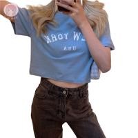 ราคา เสื้อครอป เอวลอย เสื้อวินเทจ แขนสั้น สกรีนลาย เสื้อวัยรุ่น TS1052 (19478079327)