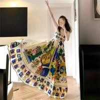 ราคา ชุดเปิดไหล่ พิมพ์กราฟฟิตี ชุดเดรสสาวอวบ (22395165519)