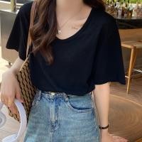 ราคา DODO เสื้อยืดคอวีสลาฟ แฟชั่นเสื้อผ้าผู้หญิง เสื้อยืด ขอบใหญ่ ผ้าสลาฟ คอวีและคอกลม ใส่สบาย ป้าย TOPSHOP 2672 Women Clothing ผู้หญิง (23644966628)