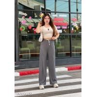 ราคา กางเกงขาบานสไตร์เกาหลี ผ้าทิ้งตัว ยืดได้เยอะมาก K9618 (23512467605)