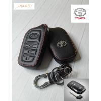ราคา พร้อมส่ง TOYOTA รุ่น Revo Rocco ซองหนังใส่กุญแจรีโมทรถยนต์ เคสหนัง ปลอกหนังกุญแจ Smart Key 1ชิ้น (19118019774)