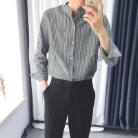ราคา เสื้อเชิ้ตคอจีนแขนยาว ลายเส้น เสื้อคลุมทรงสวย พร้อมส่ง สำหรับผู้ชาย ใส่เที่ยว ใส่ทำงาน ราคาถูก วัดรอบอก เผื่อไซส์ (9067082056)