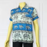 ราคา เสื้อฮาวาย ลายช้าง เสื้อข้าง รหัส BN1193 เสื้อเชิ้ตคอปก กระดุมหน้า เสื้อคอปกผู้ชาย เสื้อเชิ้ตแขนสั้นผู้ชาย เสื้อเชิ้ตฮาวาย (21516391296)