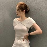 ราคา Lune geace เสื้อยืดสตรี เปิดไหล่ ผ้าถักบาง สีขาวดำ แนวเกาหลี รุ่น 1725 พร้อมส่ง Lady Clothing Women (22949073728)