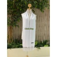 ราคา ผ้าคลุมไหล่ ผ้าพันคอ เนื้อหนานุ่ม สีขาว ผืนใหญ่ คลุม หุ่มไปวัด ปฏิบัติธรรมได้ (19906579799)