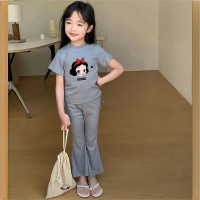 ราคา Beryl kids ชุดเซ็ทเด็กผู้หญิงแฟชั่น เสื้อแขนสั้นกางเกงขาม้า ขาบาน แบบบาง สองชิ้น กีฬา สไตล์เกาหลี ฤดูร้อน (24468465005)