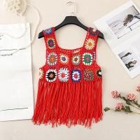 ราคา เสื้อกั๊กสายเดี่ยวถักสไตล์ชาติพันธุ์สำหรับผู้หญิงในช่วงฤดูร้อน เสื้อคลุมแบบโบว์สไตล์โบฮีเมียน ผ้าฝ้ายโพลีเอสเตอร์ ปกติ (23146819381)