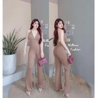 ราคา Kaidee99 ชุดจั๊มสูท คล้องคอ เปิดหลัง โชว์หลัง ขายาว ผ้าไอโคล่ ผ้ายืดหยุ่น เด้งนุ่ม ใส่สบายมาก (22446354840)