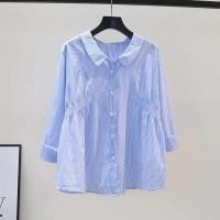 ราคา เสื้อเชิ้ตผู้หญิงแขนยาวลายทางสีฟ้าอ่อนเข้ารูป ทรงหลวม ทรงหลวม ฤดูใบไม้ร่วง 2024 เสื้อเชิ้ตผู้หญิงสไตล์เกาหลี (23463152198)