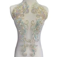 ราคา 1 คู่ 45 16 ซม ดอกไม้สีขาว Rhinestone หลอดลูกปัดเลื่อมเย็บปักถักร้อย Patch เสื้อท่อนบนลูกไม้ Applique เย็บบนแพทช์สําหรับชุด (24041237627)