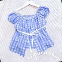 ราคา AimornShopp เสื้อครอปแขนตุ๊กตา ลายตาราง ทรงน่ารักมาก ผ้าดีเนื้อผ้านิ่มใส่สบาย (24024729221)
