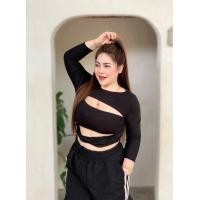 ราคา NT767 เสื้อเรย่อนแขนยาวสาวอวบ แต่งเกาะอก ไขว้เว้าท้อง มีลูกเล่นเริ่ดๆใส่สบายแซ่บๆ เฉพาะเสื้อ (21831507739)