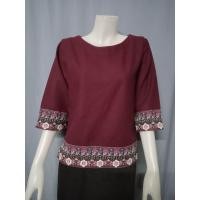 ราคา เสื้อผ้าฝ้ายคอปาดแขนสามส่วน แต่งผ้าทอลาย เสื้อผ้าฝ้ายแขนสามส่วน เสื้อผ้าฝ้ายคอปาด เสื้อผ้าฝ้ายตัวหลวมใส่สบาย (20262531257)